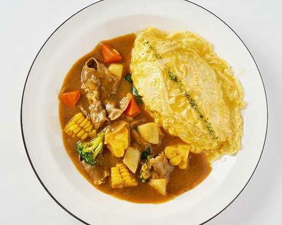 Beef Slice Tornado Curry Omurice 美式肥牛旋风咖喱蛋包饭